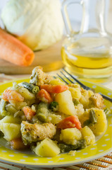 stew with potatoes and vegetables
