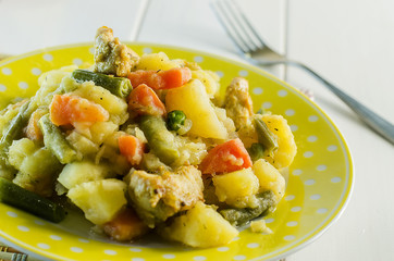 stew with potatoes and vegetables
