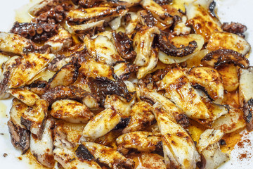 pulpo a la gallega, typical spanish dish.