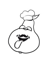 bulb chef kitchen cook eat Gourme chef hat delicious restaurant cook