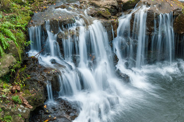 Waterfalls in Vallee des Couleurs. National Park Cascades. Mauritius Island