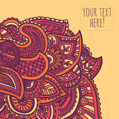 Decorative element border. Abstract invitation card. Template wave design for card.