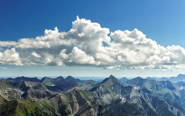 Clouds over the mountains of Siberia