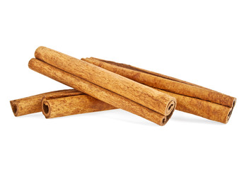 Cinnamon sticks isolated on a white background