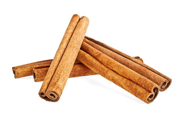 Cinnamon sticks isolated on a white background