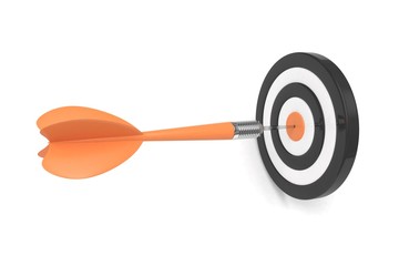 arrow darts in target. 3d rendering.