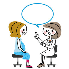 妊婦　診察　笑顔　吹き出し