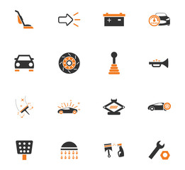 Car shop icons set