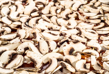 Slices of mushrooms