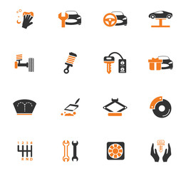 Car shop icons set