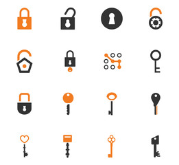 Lock and Key icons set
