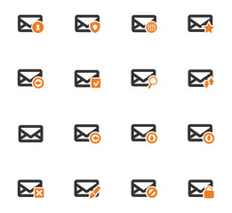 Mail and envelope icons set