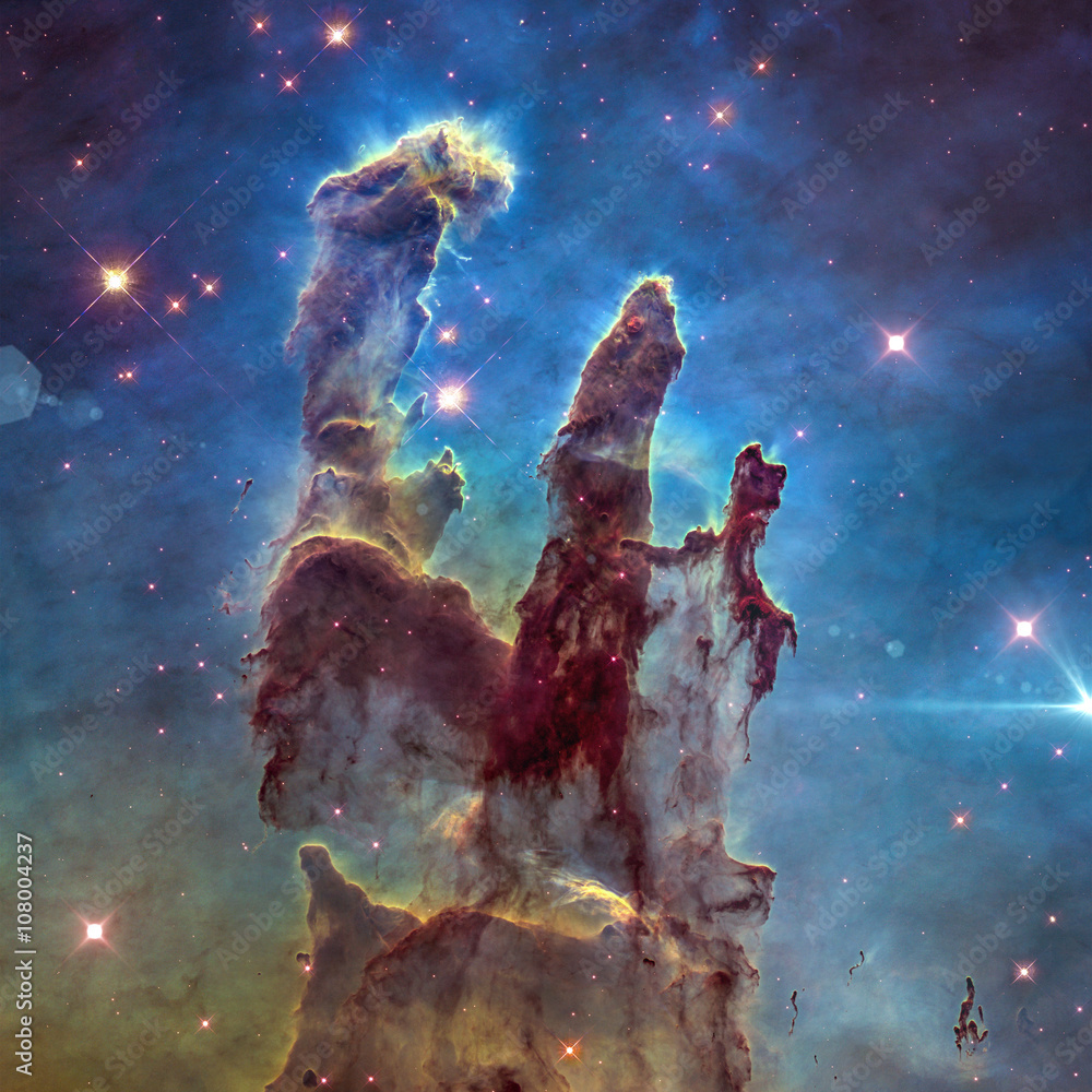 Wall mural the eagle nebula's pillars of creation. retouched image. elements of this image furnished by nasa.
