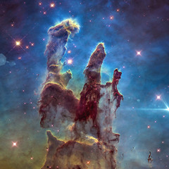 The Eagle Nebula's Pillars of Creation. Retouched image. Elements of this image furnished by NASA.