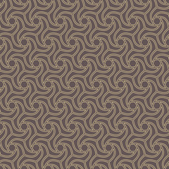 Seamless brown and golden ornament. Modern stylish geometric pattern with repeating elements