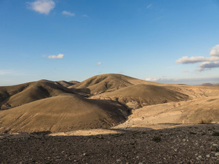 Vulcan mountain range on the Canary Island Fuerteventura.