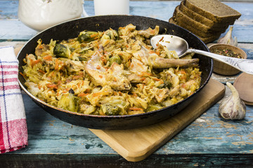 rabbit braised with cabbage