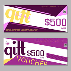 Gift voucher. Coupon and voucher template for company corporate