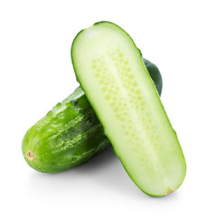 Cucumber with half