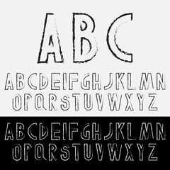 Grunge font letters set