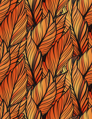 Fototapeta na wymiar Bright leaves seamles pattern