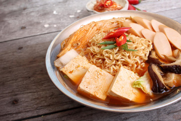 Army stew with noodle korean food