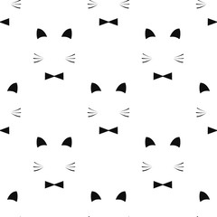 Cute seamless pattern with hand drawn fox