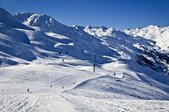skiing in alps