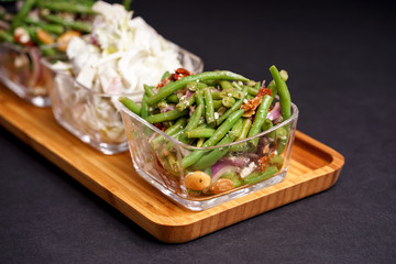 Healthy green beans salad and tasty Waldorf
