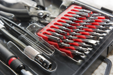 set of screwdrivers of various types