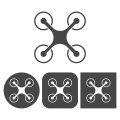 Quadrocopter-drone icon - vector icons set