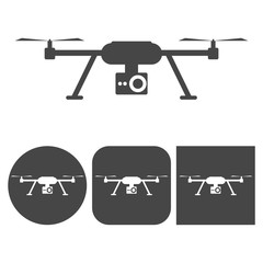 Quadrocopter-drone icon - vector icons set