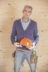 construction Worker with work order