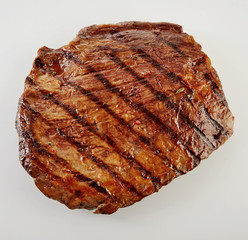 Juicy thick medallion of lean flank beef steak