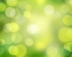 Green nature 3d abstract bokeh background.