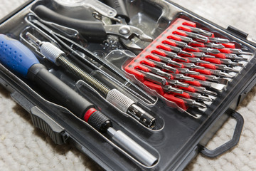 set of screwdrivers of various types