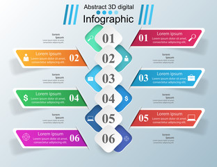 Abstract 3D digital illustration Infographic.