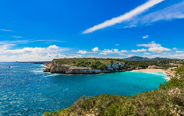Beautiful view Majorca coast landscape Mediterranean Sea bay