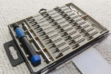 set of screwdrivers of various types