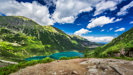 Beautiful lake in the Tatras mountains at dawn, Poland © shaiith