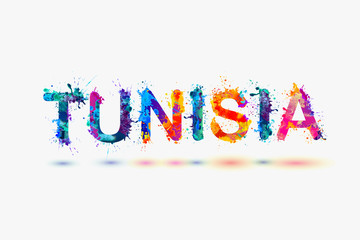 TUNISIA. Splash paint word