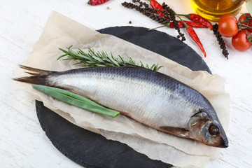 Herring with onion and rosemary