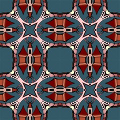 Seamless pattern of colorful kaleidoscope. Vector illustration.