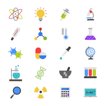 Science and Medical Flat Color Icons