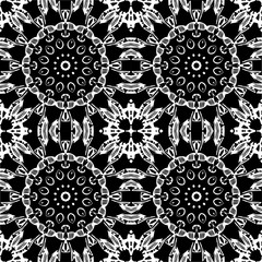 Abstract detailed black and white seamless background. Vector illustration