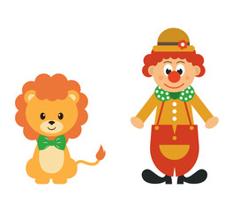 lion and clown vector