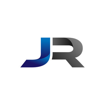 Modern Simple Initial Logo Vector Blue Grey Letters jr