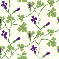 Floral Seamless Vector Pattern Design Purple