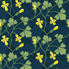 Floral Seamless Vector Pattern Design Yellow