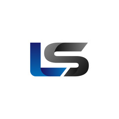 Modern Simple Initial Logo Vector Blue Grey Letters ls